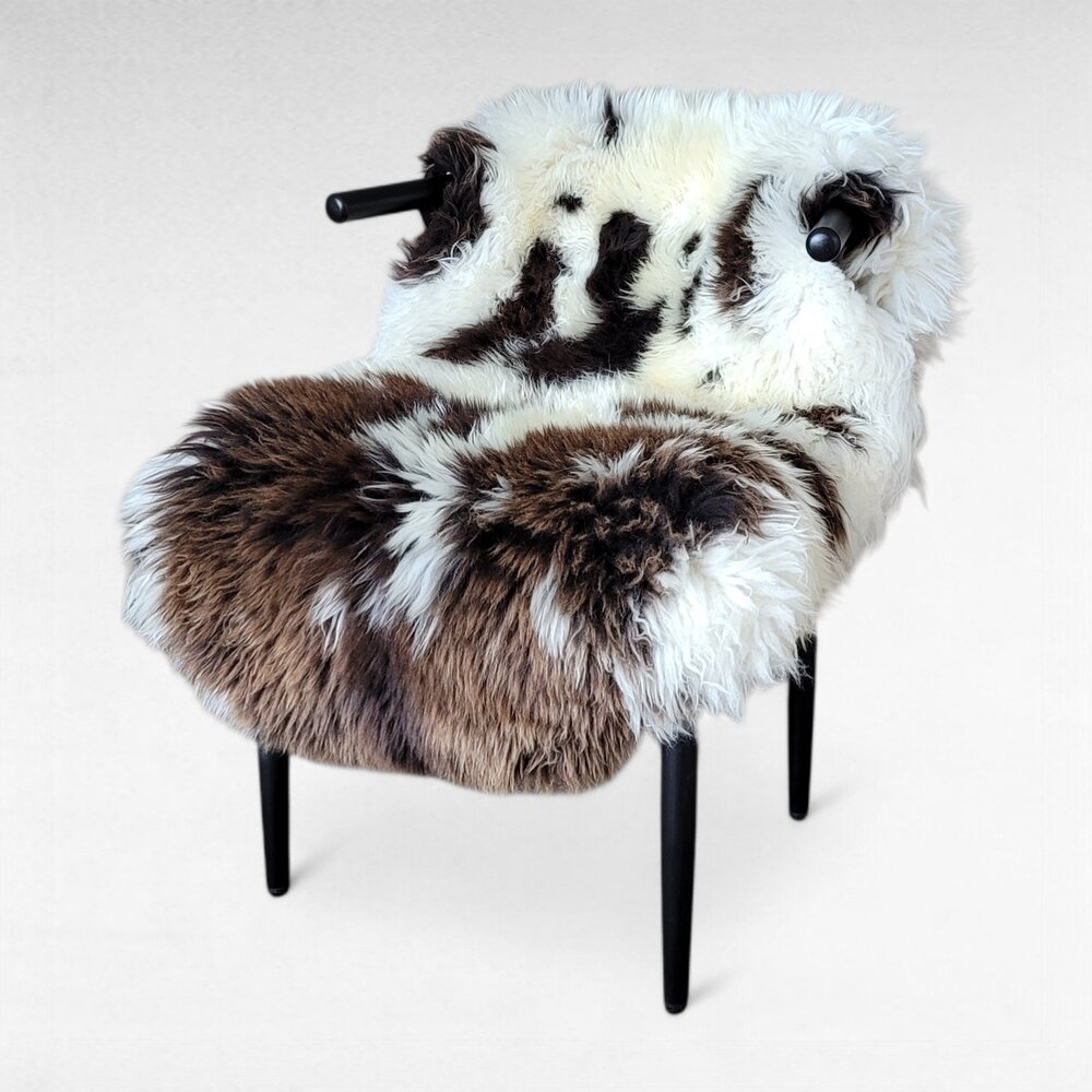 XL Natural Spotted  Dutch Sheepskin Pelt 46" x 28"